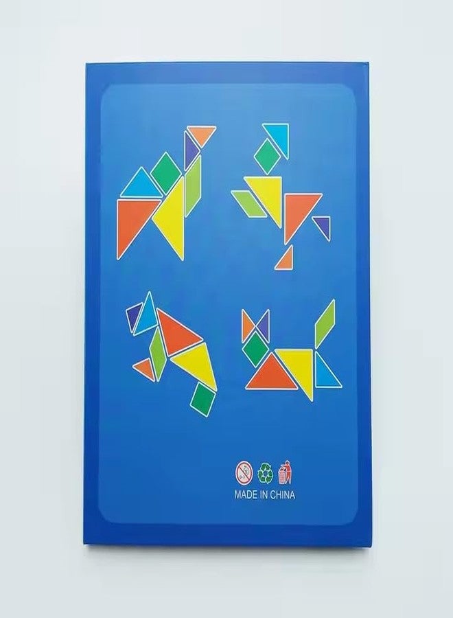 BLiSS HUES لعبة أحجية تانغرام خشبية للسفر من بليس هيوز™ - كتاب مكعبات مغناطيسية مع الحل | لعبة أحجية ثلاثية الأبعاد لرحلة برية | تعليم العلوم والتكنولوجيا والهندسة والرياضيات | ألعاب تنمية الذكاء للأطفال - متعددة الألوان - Image 5